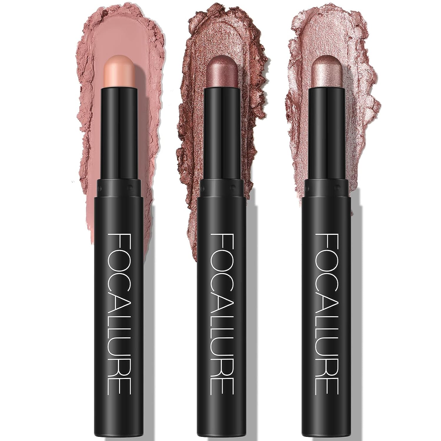 3PCS Cream Eyeshadow Stick Sets,Matte and Shimmer Eye Brightener, Light to Dark Pink Pencil,Long Lasting Waterproof Eye Shadow Highlighter Makeup,Rose Hangover