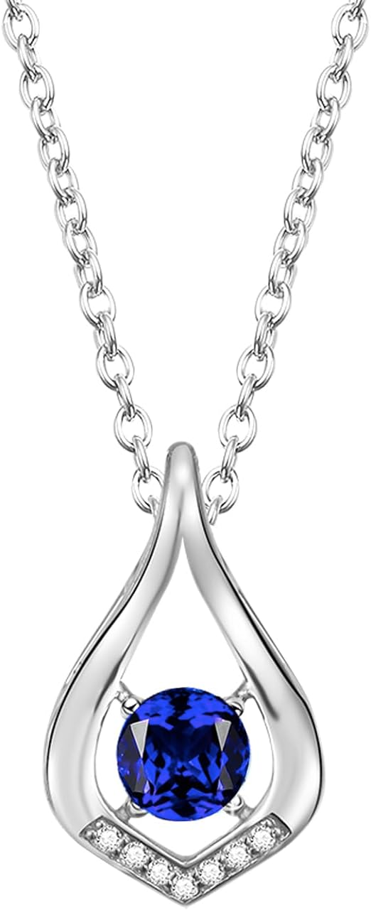 Necklaces for Women 12 Months Colorful Birthstone Necklace Sterling Silver Infinity Pendant Anniversary Birthday Christmas Valentine Jewelry Gifts for Women Girls Mom Wife