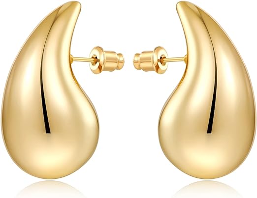 Waterdrop Earrings for Women,Chunky Gold Silver Drop Earrings Fashion Jewelry Gift