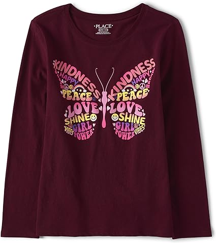 Girls’ Long Sleeve Animal Graphic T-Shirt