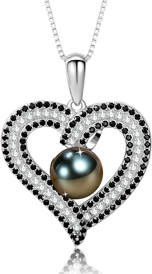 Gifts for Women Wife-Pearl Heart Pendant Necklace- Birthday for Girlfriend, Valentine’s Day for Wives, Mother’s Day for Mom Grandma, Gifts for Her on Wedding Anniversary Christmas Fine Jewelry
